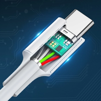 Kabel przewód USB-C - USB-C PD QC AFC 2m - biały