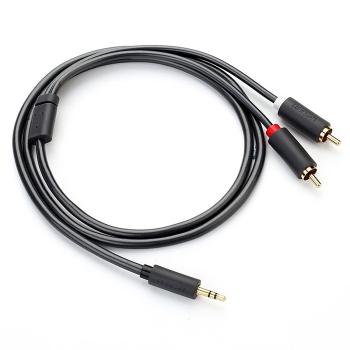 Kabel przewód audio 3.5mm minijack (męski) - 2RCA (męski) 5m - szary