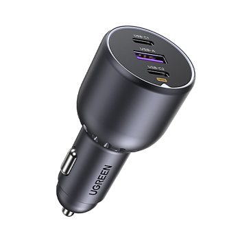 Ładowarka samochodowa 130W 2x USB-C 1x USB-A - szara