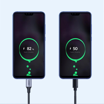 Kabel przewód USB-A - USB-C QC 3.0 3A 0.25m - szary