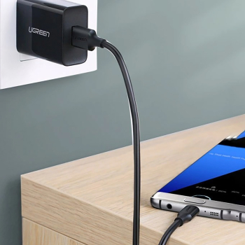 Kabel przewód USB-A 3.0 - USB-C 3A 1.5m - czarny