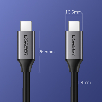 Kabel przewód USB-C 3.1 - USB-C 3.1 1.5m - szary