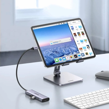 5w1 HUB adapter USB-C - USB-C PD / HDMI / 3x USB-A 3.0 - szary
