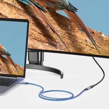 Przedłużacz kabla przewodu USB-C PD QC 100W 5A 10Gbps 0.5m - szary