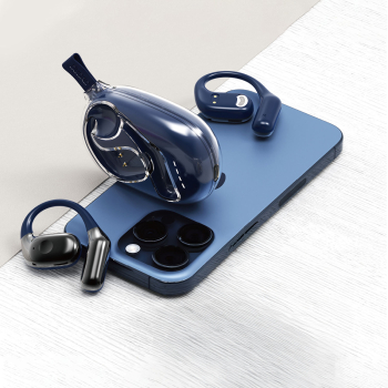 Słuchawka biznesowa Bluetooth 5.3 OWS USB-C - granatowa