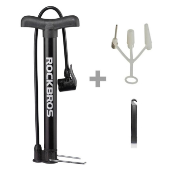 Pompka rowerowa podłogowa 120psi / 8bar końcówki do piłek materacy - czarna