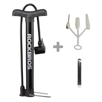 Pompka rowerowa podłogowa 120psi / 8bar końcówki do piłek materacy - czarna