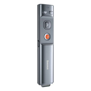 Wskaźnik laserowy z pilotem do prezentacji do 100m WiFi 2.4GHz USB-A/C - szary
