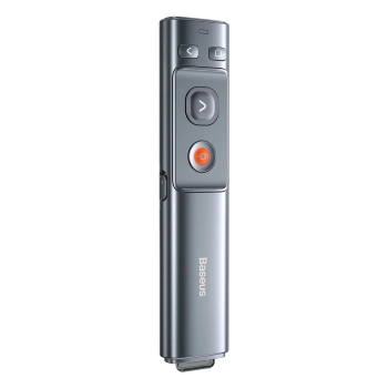 Wskaźnik laserowy z pilotem do prezentacji do 100m WiFi 2.4GHz USB-A/C - szary