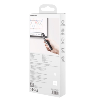 Wskaźnik laserowy z pilotem do prezentacji do 100m WiFi 2.4GHz USB-A/C - szary