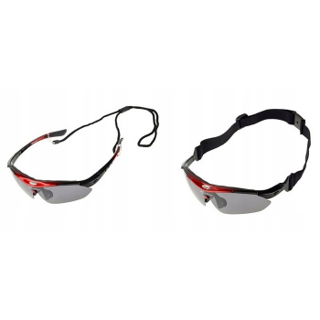 Okulary rowerowe polaryzujące 10001 - ZESTAW czarno-czerwone