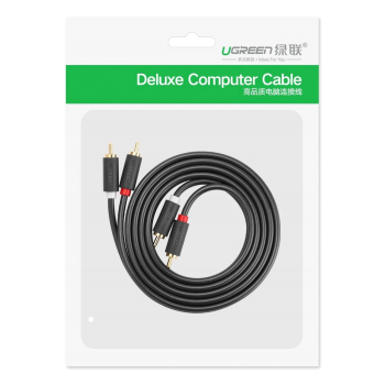Kabel audio 2RCA (męski) - 2RCA (męski) 1m - szary