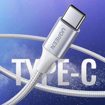 Kabel przewód w oplocie USB-A - USB-C QC 3.0 AFC i FCP 3A 2m - biały