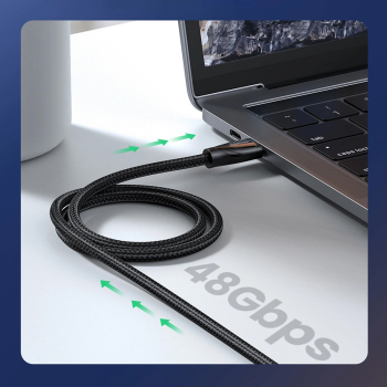 Kabel przewód audio video HDMI 2.1 8K 60Hz 4K 120Hz 1m - czarny