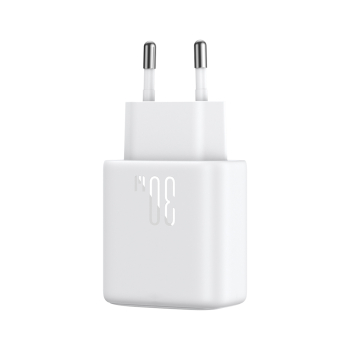 Ładowarka sieciowa USB-C PD 30W QC SFC + kabel USB-C 1m - biały