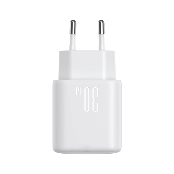 Ładowarka sieciowa USB-C PD 30W QC SFC + kabel USB-C 1m - biały