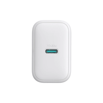 Ładowarka sieciowa USB-C PD 30W QC SFC + kabel USB-C 1m - biały