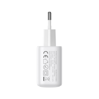 Ładowarka sieciowa USB-C USB-A 20W PD QC 3.0 - biała