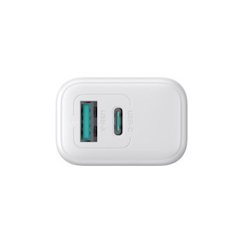 Ładowarka sieciowa USB-C USB-A 20W PD QC 3.0 - biała