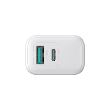 Ładowarka sieciowa USB-C USB-A 20W PD QC 3.0 - biała