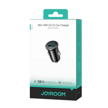 Ładowarka samochodowa Mini 15W USB-A USB-C - czarna