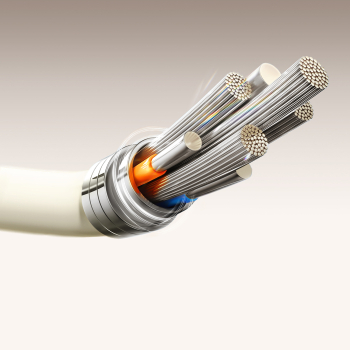 Kabel przewód USB-C - USB-C z fluorescencyjną końcówką 60W 1.2m - beżowy