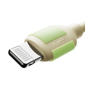 Kabel przewód USB-C - iPhone Lightning z fluorescencyjną końcówką 2m 30W - beżowy