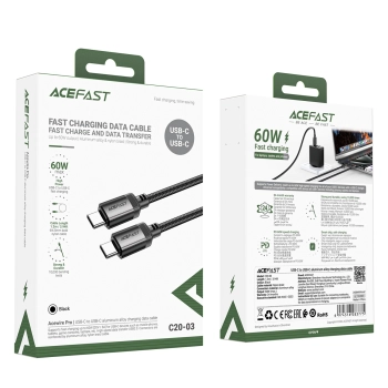 Kabel przewód USB-C - USB-C 480Mb/s 3A 1.2m - czarny