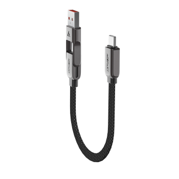 Kabel przewód USB-C - USB-A / USB-C 480Mb/s 3A 0.2m - czarny