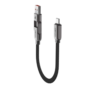 Kabel przewód USB-C - USB-A / USB-C 480Mb/s 3A 0.2m - czarny