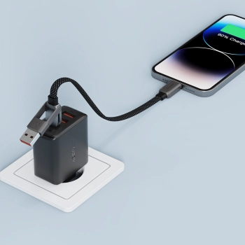 Kabel przewód USB-C - USB-A / USB-C 480Mb/s 3A 0.2m - czarny