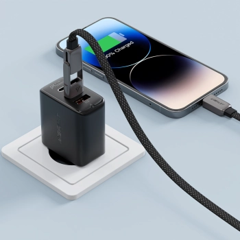 Kabel przewód USB-C - USB-A / USB-C 480Mb/s 3A 1.2m - czarny