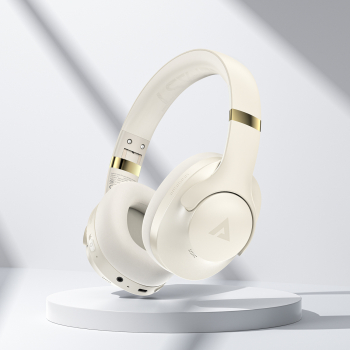 Słuchawki nauszne H4 ANC bezprzewodowe Bluetooth 5.3 IPX4 - beżowe