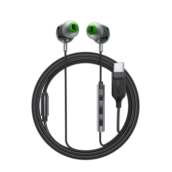 Słuchawki przewodowe L5 dokanałowe USB-C 1.2m - czarne