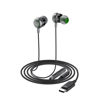 Słuchawki przewodowe L5 dokanałowe USB-C 1.2m - czarne
