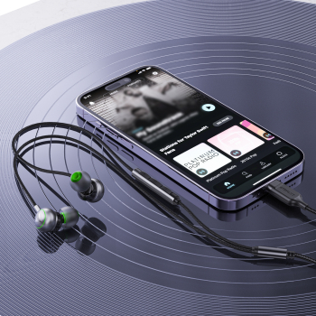 Słuchawki przewodowe L5 dokanałowe USB-C 1.2m - czarne