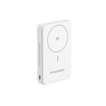 Powerbank magnetyczny Qi2 10000mAh z podstawką USB-A USB-C 22.5W PD - biały
