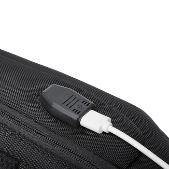 Plecak miejski Premium na jedno ramię antykradzieżowy z organizerem i USB - czarny