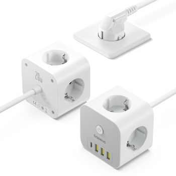 7w1 Listwa zasilająca KOSTKA PowerCombo 3x AC / 3x USB-A / 1x USB-C 20W 1.5 m - biała