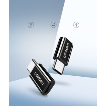 Adapter przejściówka z micro USB na USB-C - czarny