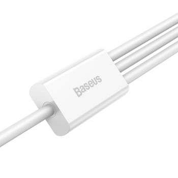 3w1 Kabel przewód Superior Series USB-A - USB-C / iPhone Lightning / micro USB 3.5A 0.5m - biały