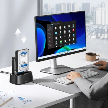 Stacja dokująca do dysków SATA 2.5'' 3.5'' SSD HHD z USB 3.0 zasilacz EU - czarna