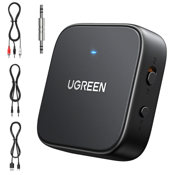 Nadajnik odbiornik audio Bluetooth 5.2 TX RX mini Jack USB-C RCA - czarny