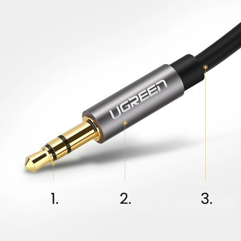Kabel przewód audio AUX mini jack 3.5mm 3m - czarny