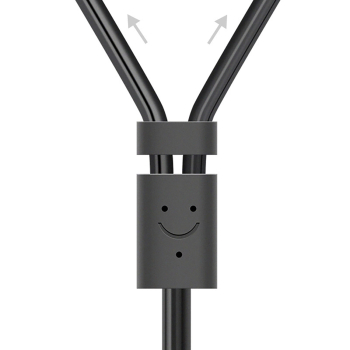 Kabel przewód audio 3.5 mm mini jack (męski) - 2RCA (męski) 1m - szary