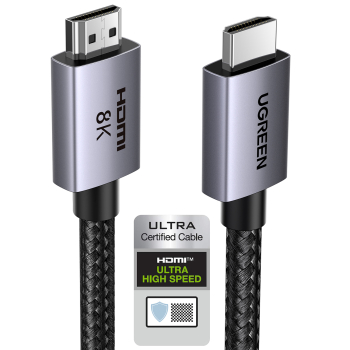 Kabel przewód HDMI 2.1 8K certyfikowany 5 m - szary