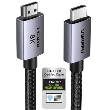 Kabel przewód HDMI 2.1 8K certyfikowany 5 m - szary