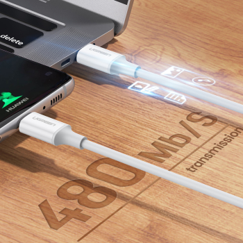 Kabel przewód USB-C - USB-C PD QC AFC 1.5m - biały