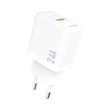 Ładowarka sieciowa 2.4A USB-A - biała