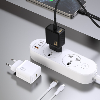 Ładowarka sieciowa PD20W GaN USB-C - czarna